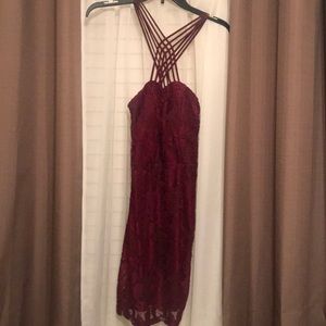 Maroon cocktail dress